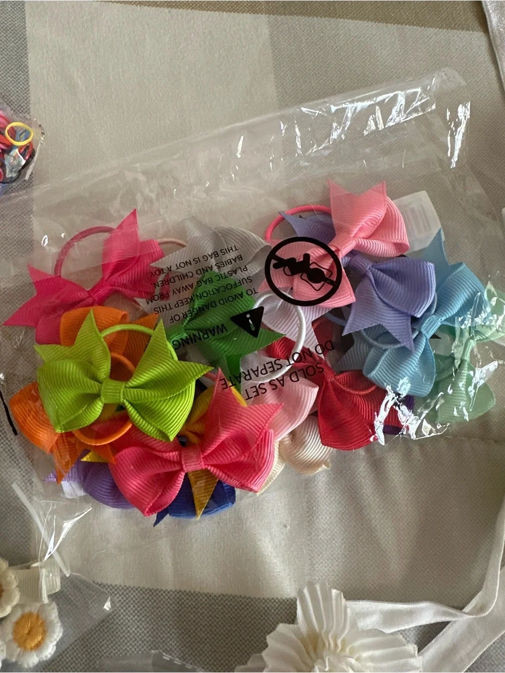 Lot 1 Colorful Satin Bow Headband Bow Hair Clips & Hair Ties - Assorted Sets